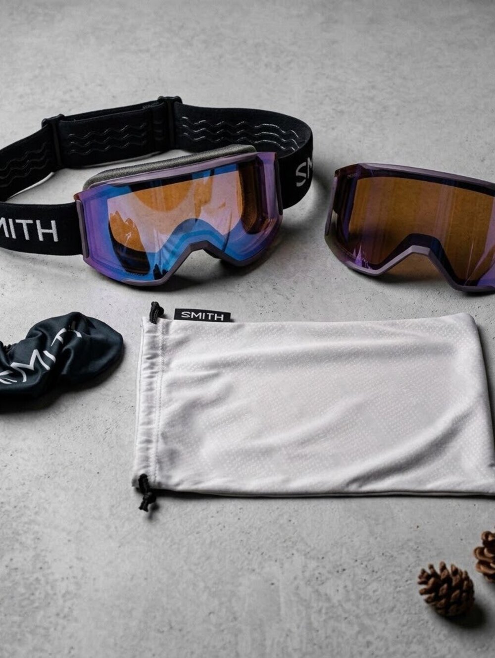 NEW Smith Squad MAG Snow Goggles ChromaPop Purple Mirror Skicore 2 Lenses Y2K